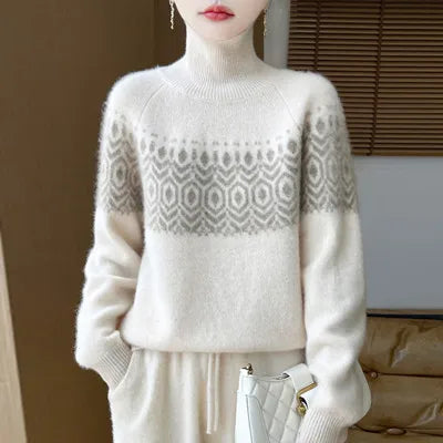 Isla Nordic Pattern Turtleneck Sweater