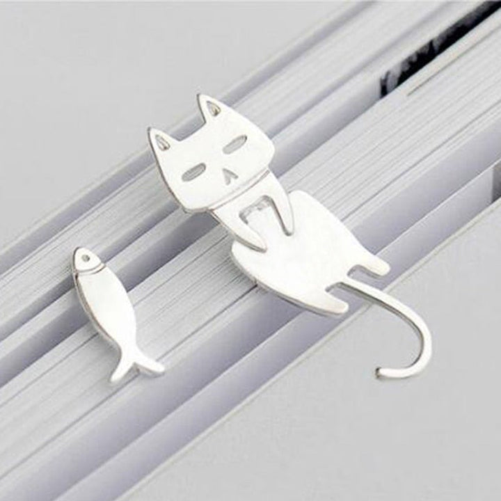 Silver Climbing Kitty Earrings