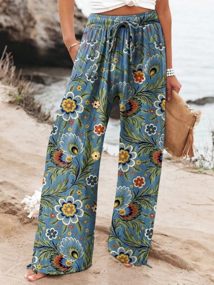 Women's  Floral  Art Printed  Casual Pants