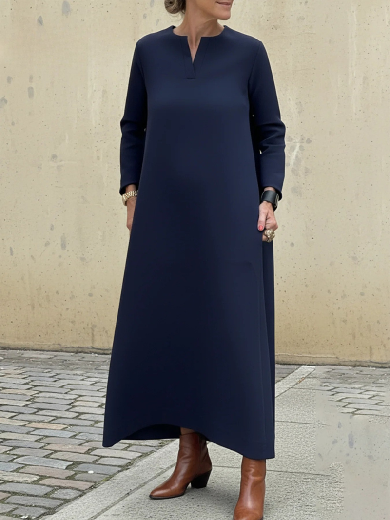 Women's Elegant Simple Solid Color A-line Dress