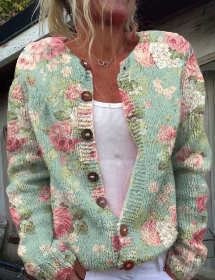 Women's Elegant Floral Print Vest