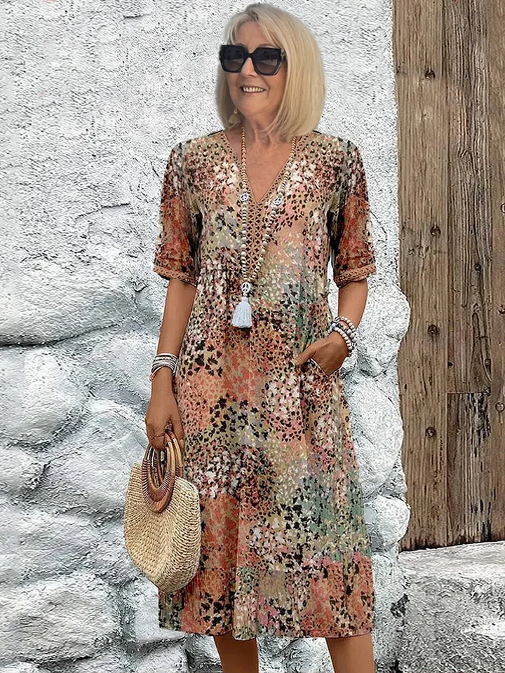 Women's Elegant Floral Print Maxi Dress