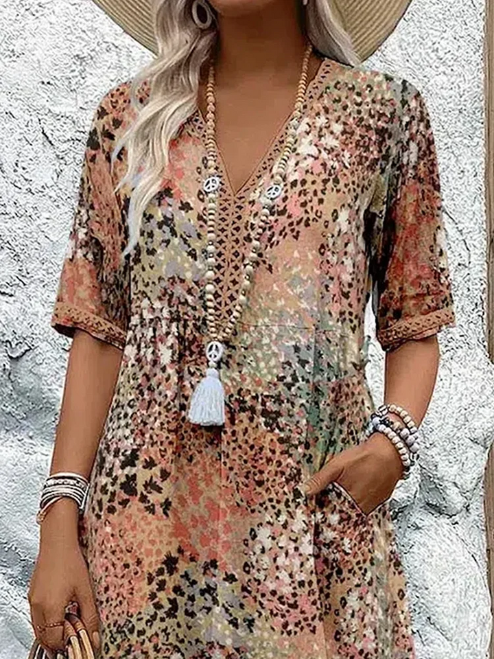 Women's Elegant Floral Print Maxi Dress