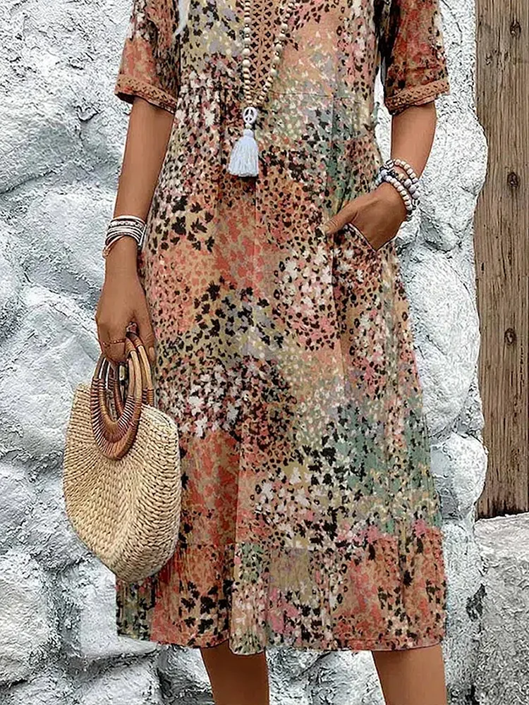 Women's Elegant Floral Print Maxi Dress