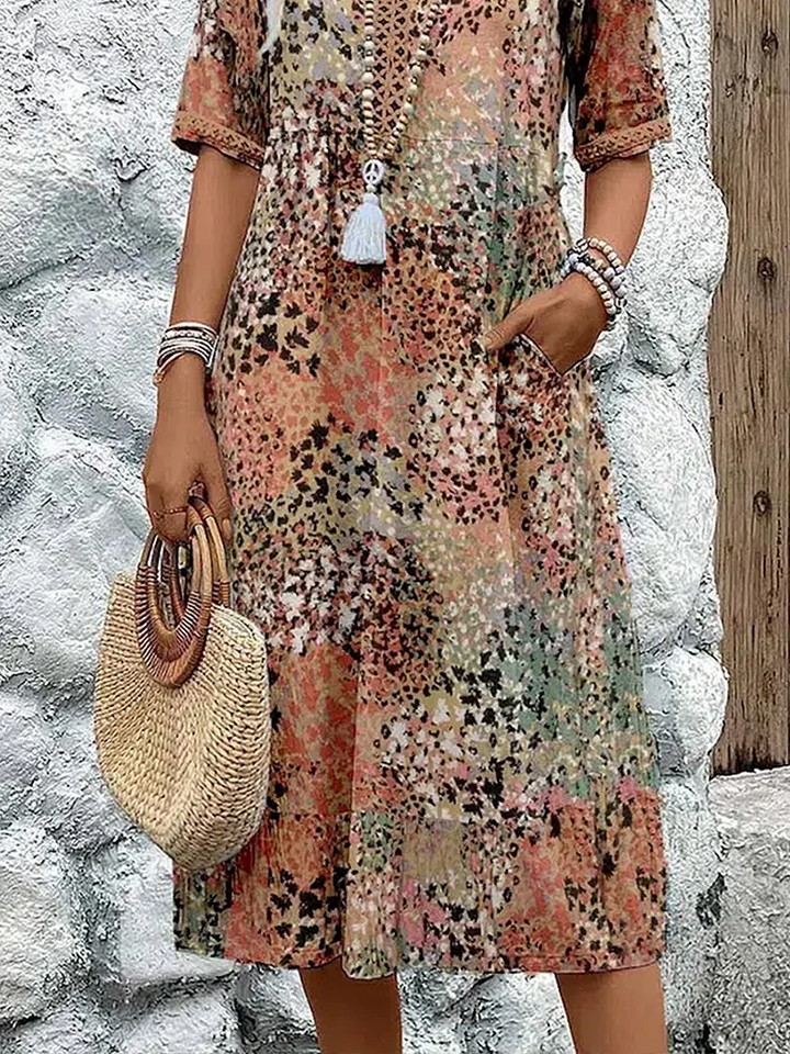 Women's Elegant Floral Print Maxi Dress