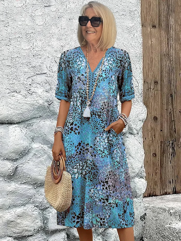 Women's Elegant Floral Print Maxi Dress