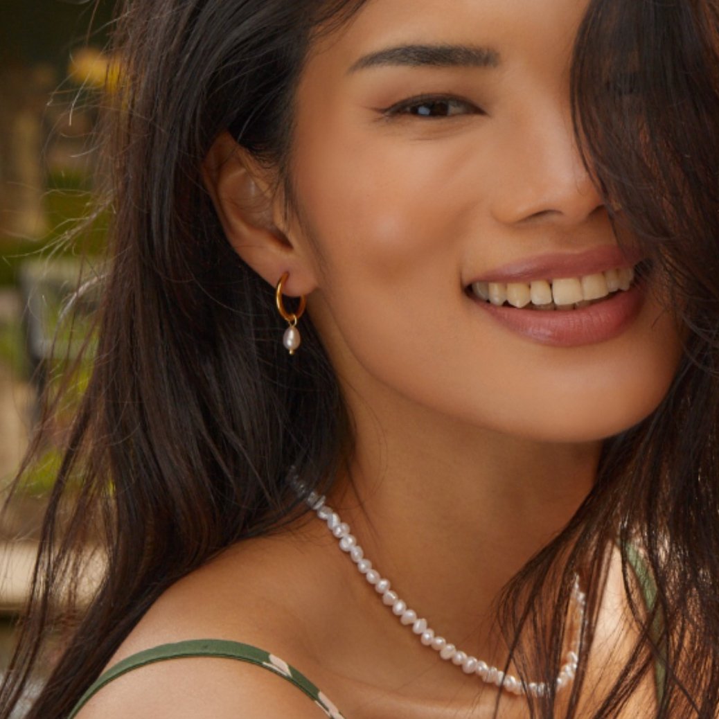 Pearl Hoop Earrings
