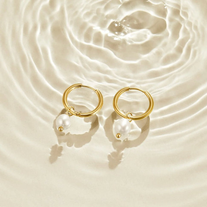 Pearl Hoop Earrings