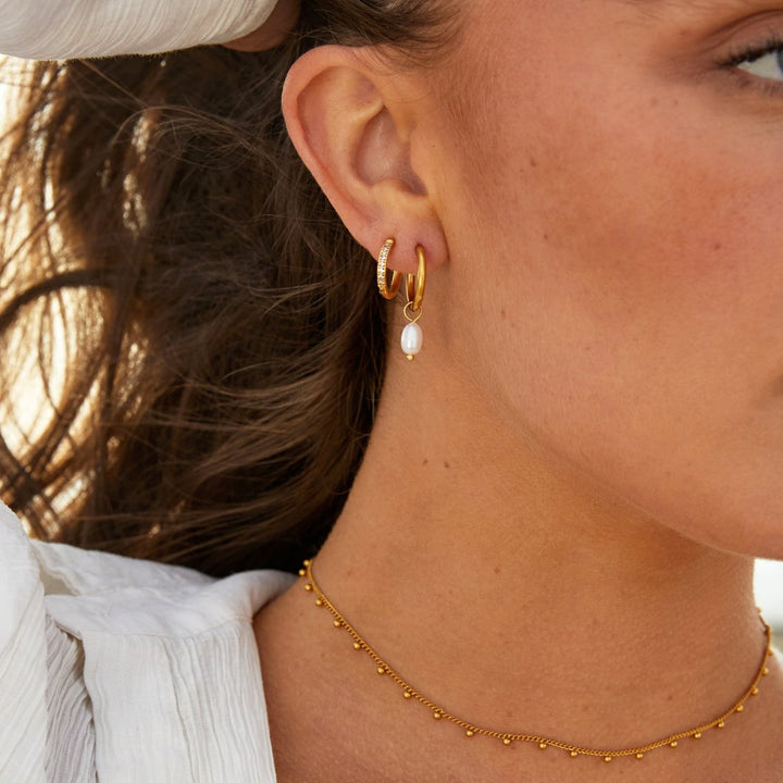 Pearl Hoop Earrings