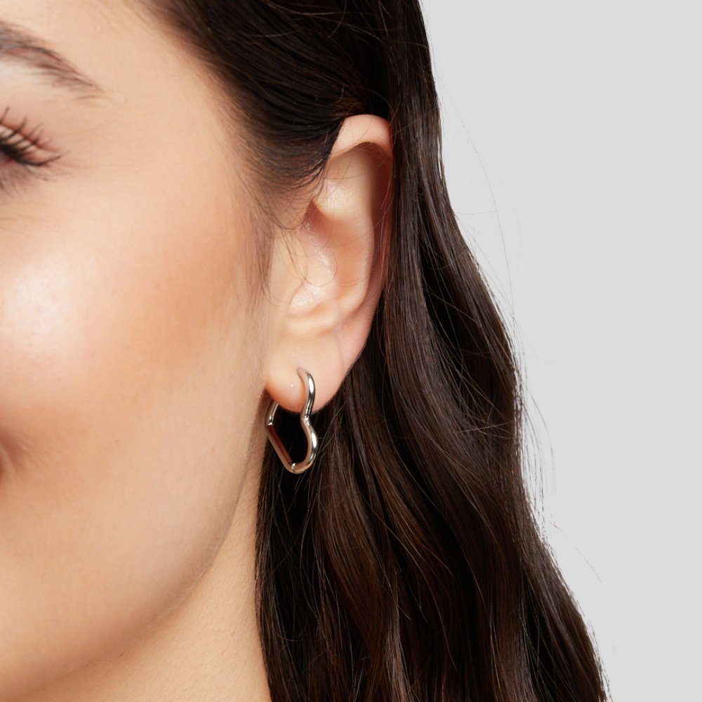Arden | Heart Silver Earrings