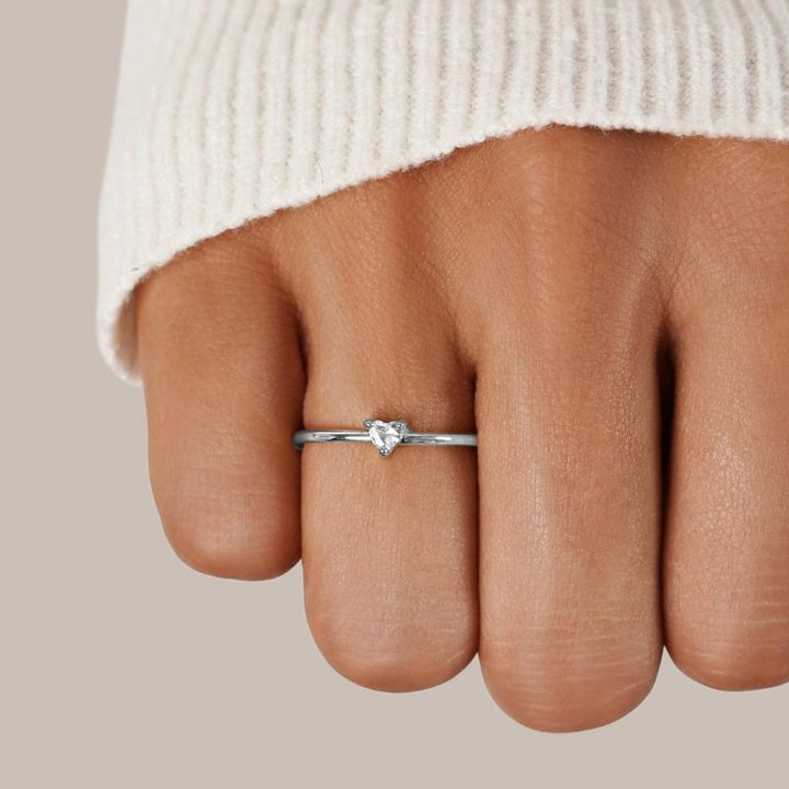 Amara | 'Little Love' Crystal Heart Ring