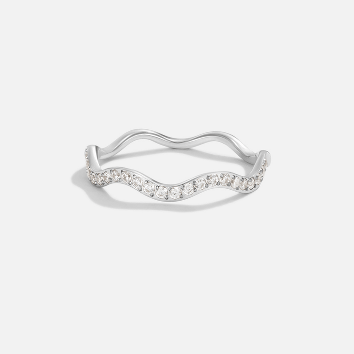 Zenya | Crystal & Silver Wave Ring